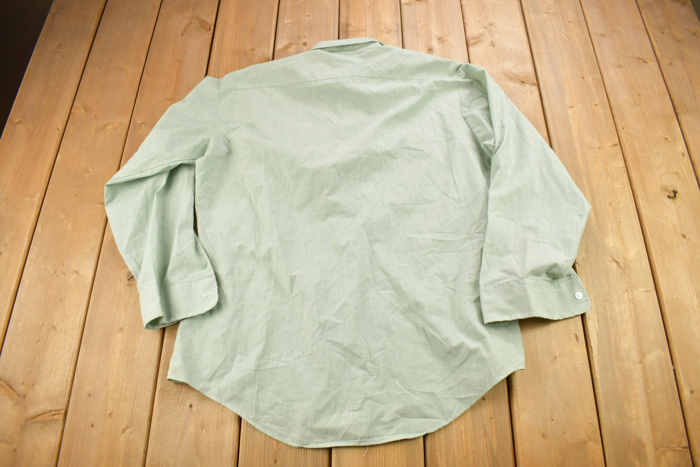 Vintage 1950s Flying Cross Perma Press Broadcloth Blank Button Up Shirt