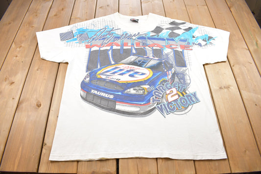 Vintage 1990s Rusty Wallace AOP Nascar Racing Graphic T Shirt / Chase Authentics / Streetwear / Rare Vintage / Single Stitch / Made In USA