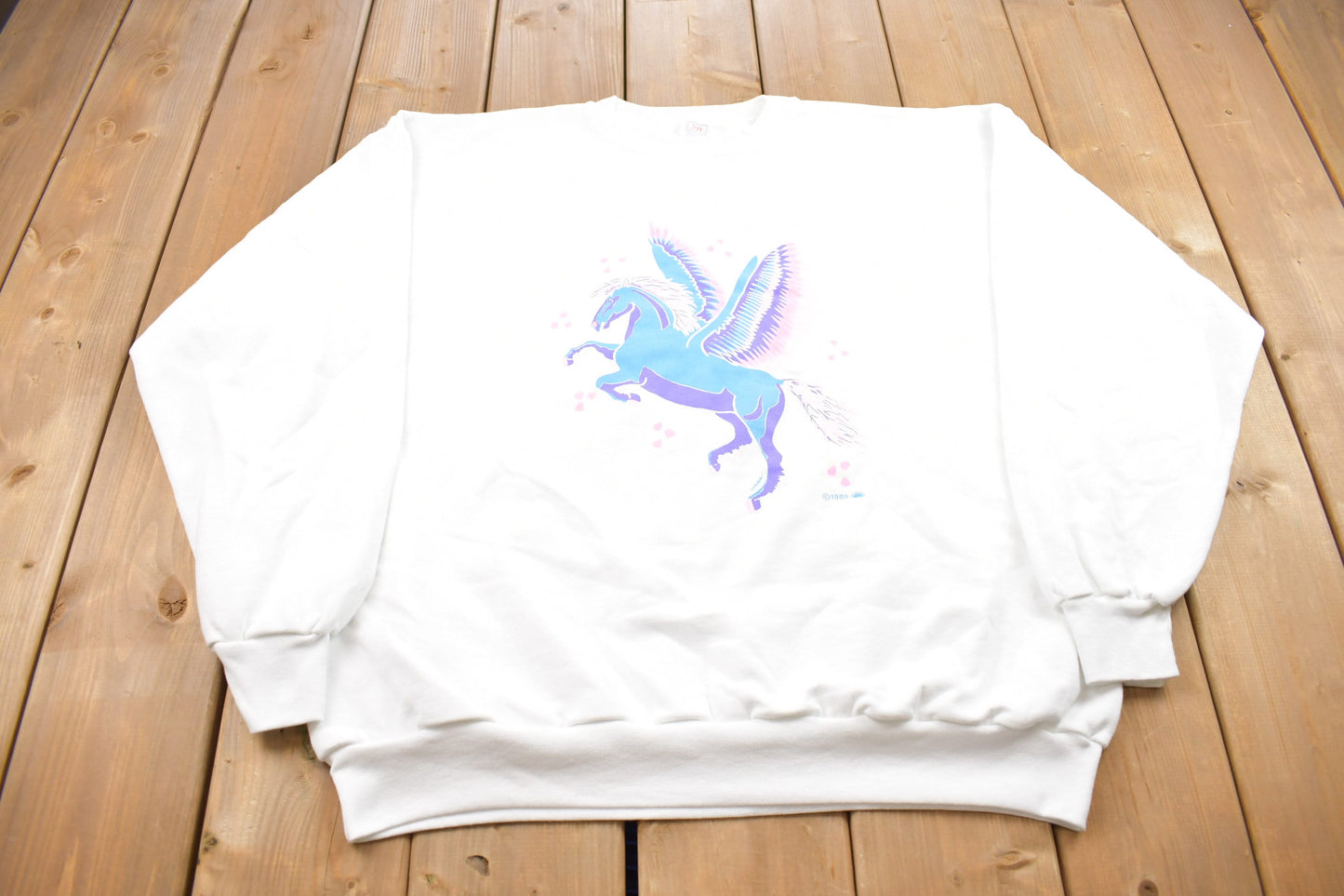 Vintage 1989 Flying Horse Pegasus Crewneck Sweatshirt / 80s Crewneck / Made In USA / Essential / Streetwear / 80s