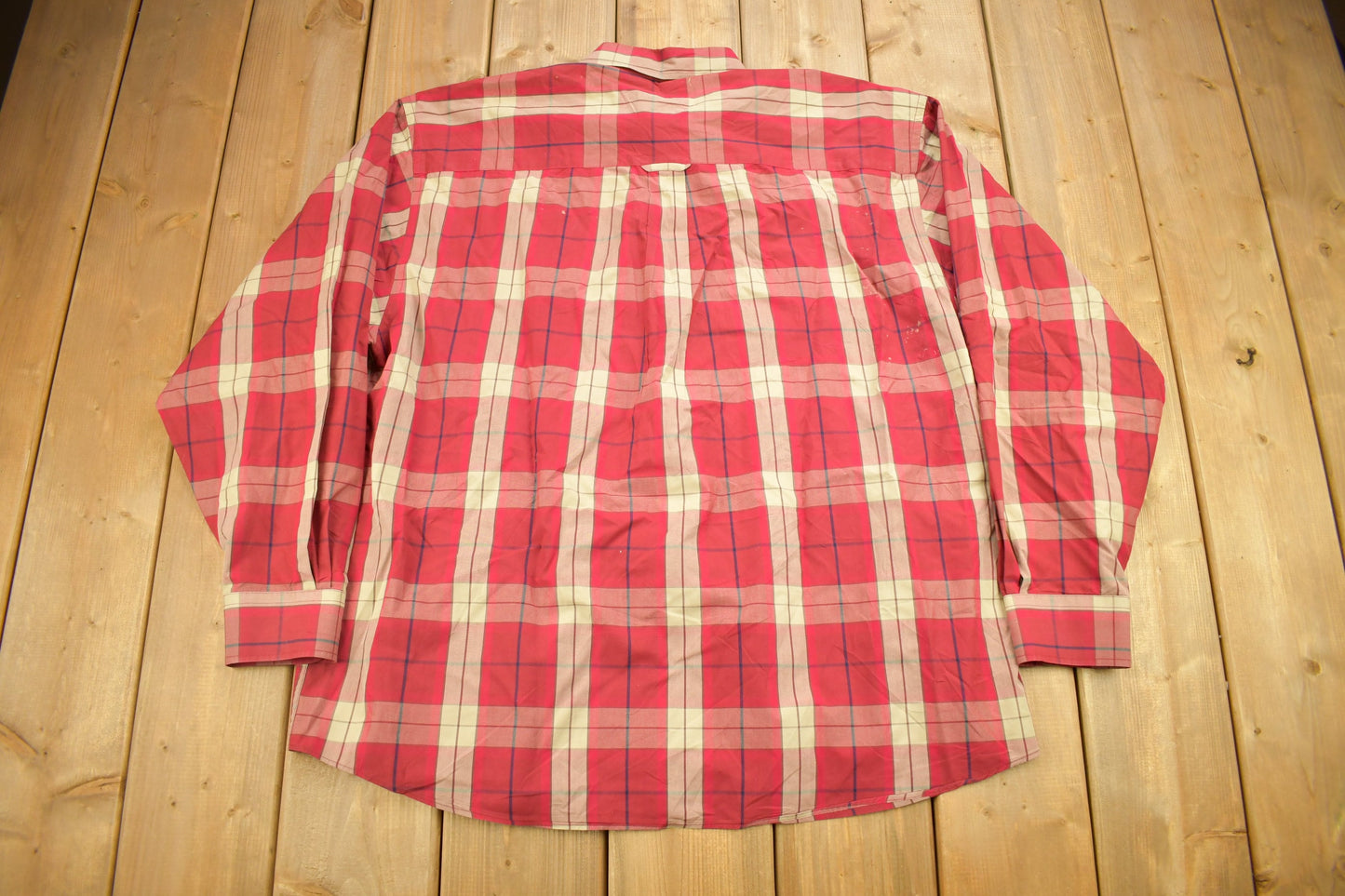 Vintage Pendleton Plaid Button Up Dress Shirt / Red Plaid dress Shirt / Lightweight Flannel / Pendleton Shirt / Pendleton Woolen Mills