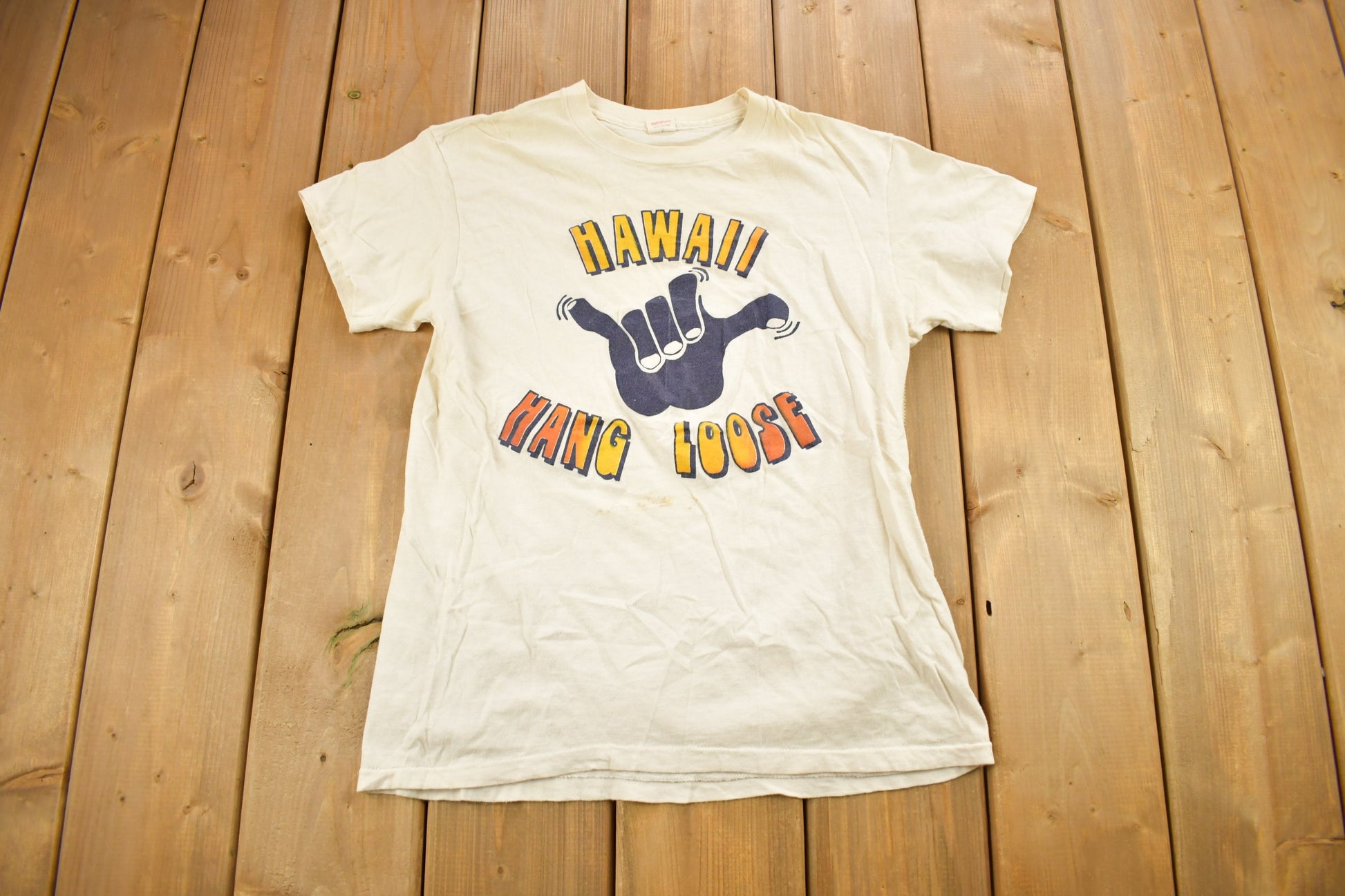 Vintage 1970s Hawaii Hang Loose Souvenir T Shirt