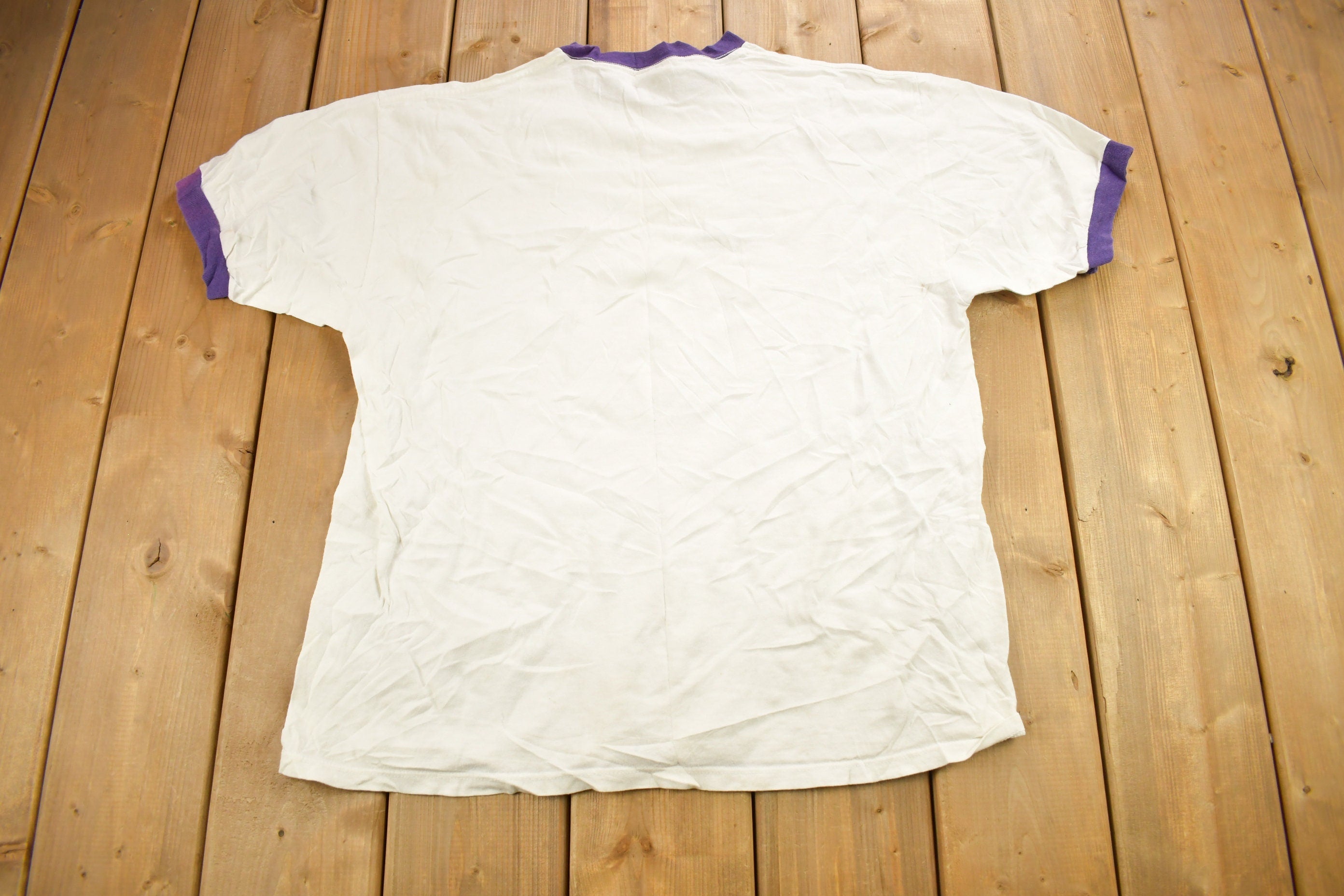 Vintage 1990s Nike Big Swoosh Graphic Ringer T-Shirt