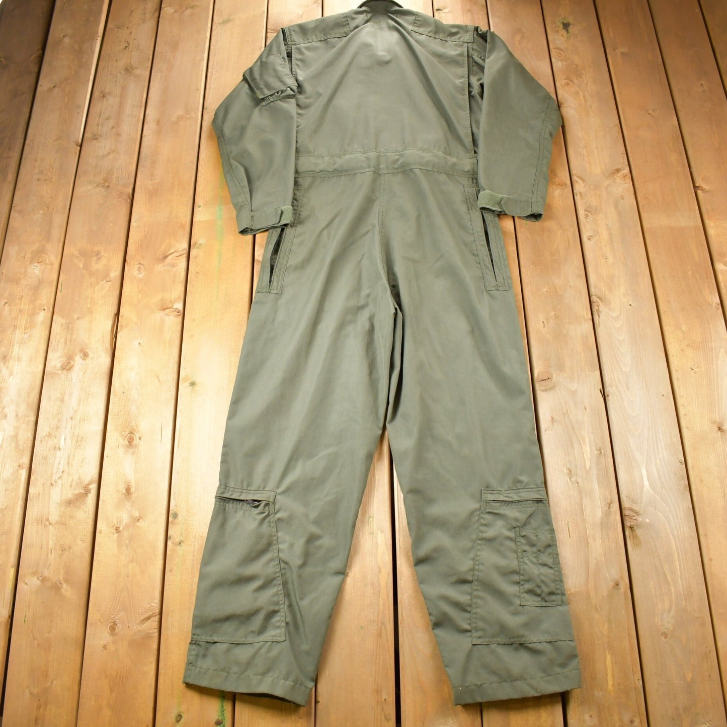 Vintage 1976 USAF Military Flyer Coverall Jumpsuit Size Large / Vintage Coveralls / Militaria / Distressed Coveralls / Sage Green / CWU-27P