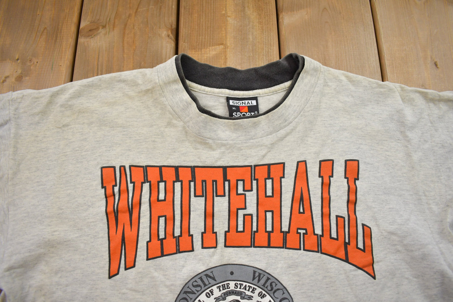 Vintage 1990s Whitehall Wisconsin Souvenir T Shirt / Yellowing / Streetwear / Rare Vintage / Vacation Tee / Travel T Shirt / Made in USA