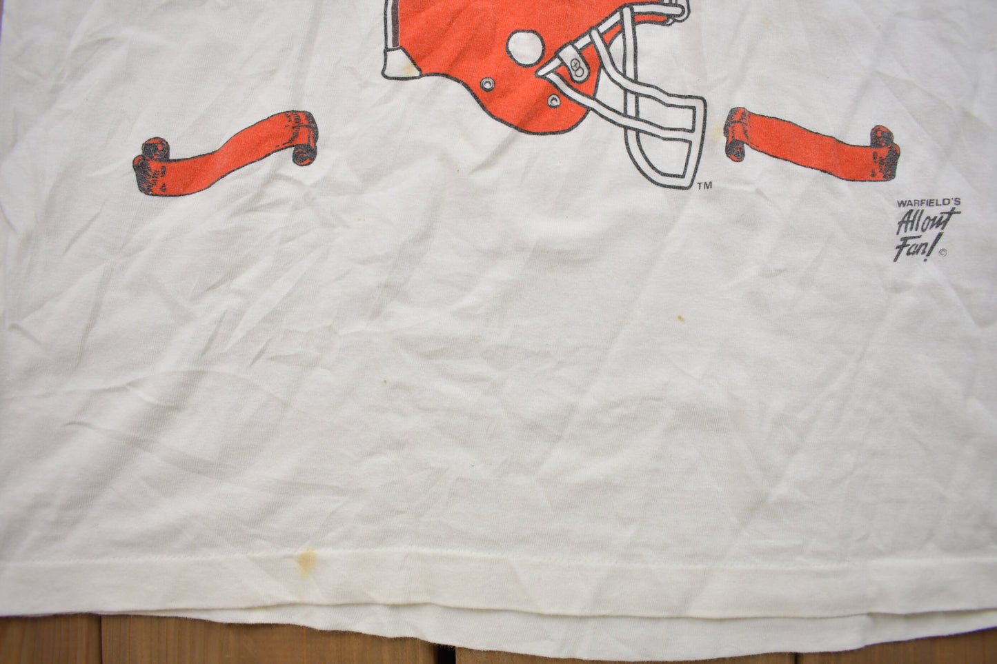 Vintage 1980s Cleveland Browns NFL Graphic Raglan Sleeve Shirt / Small Stain / Streetwear / Rare Vintage / Single Stitch / 80s Vintage