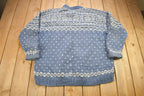 Vintage 1990s 100% Wool Henley Knit Sweater