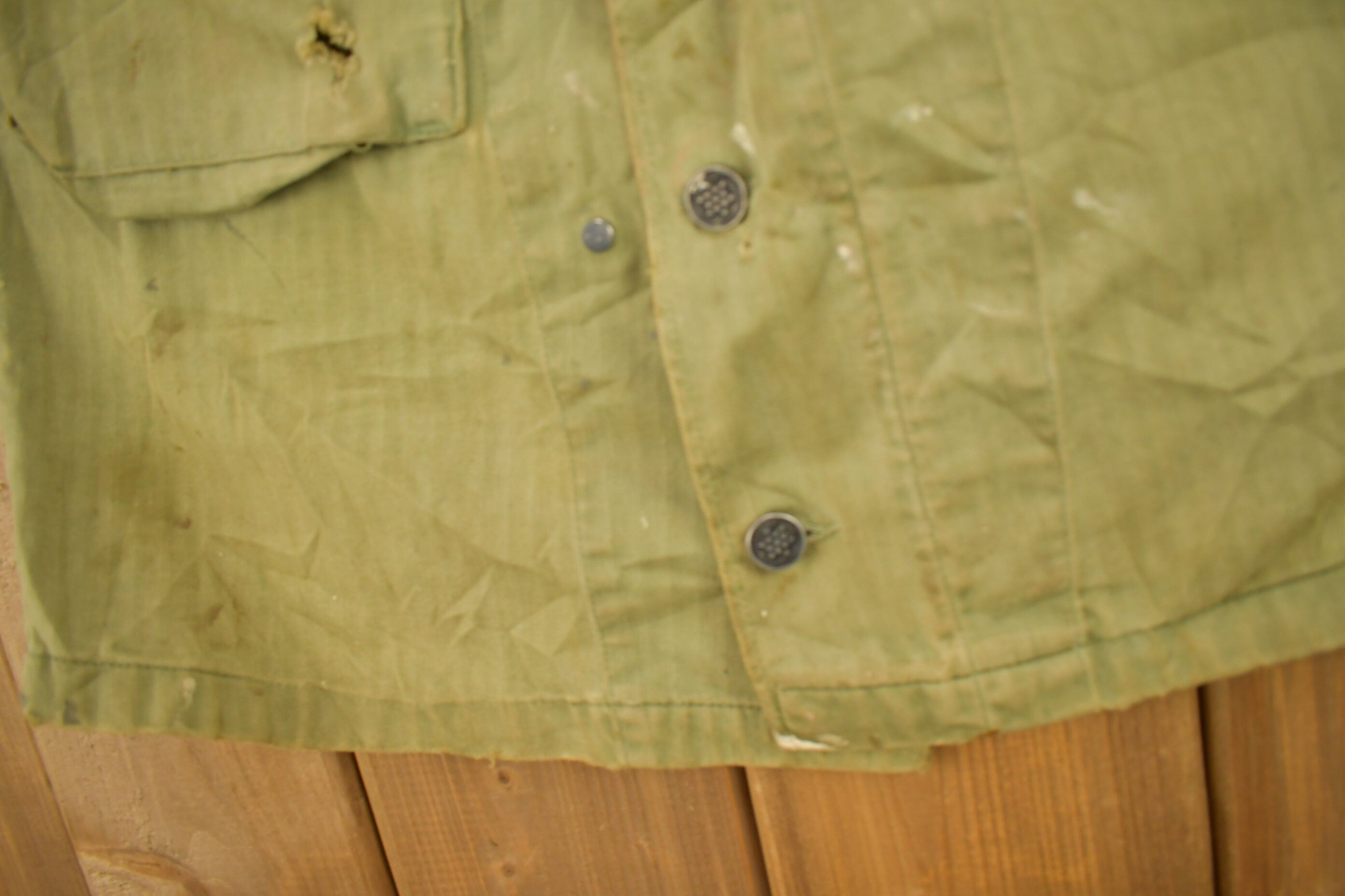 Vintage 1940s US Army Military Green Button Up Shirt