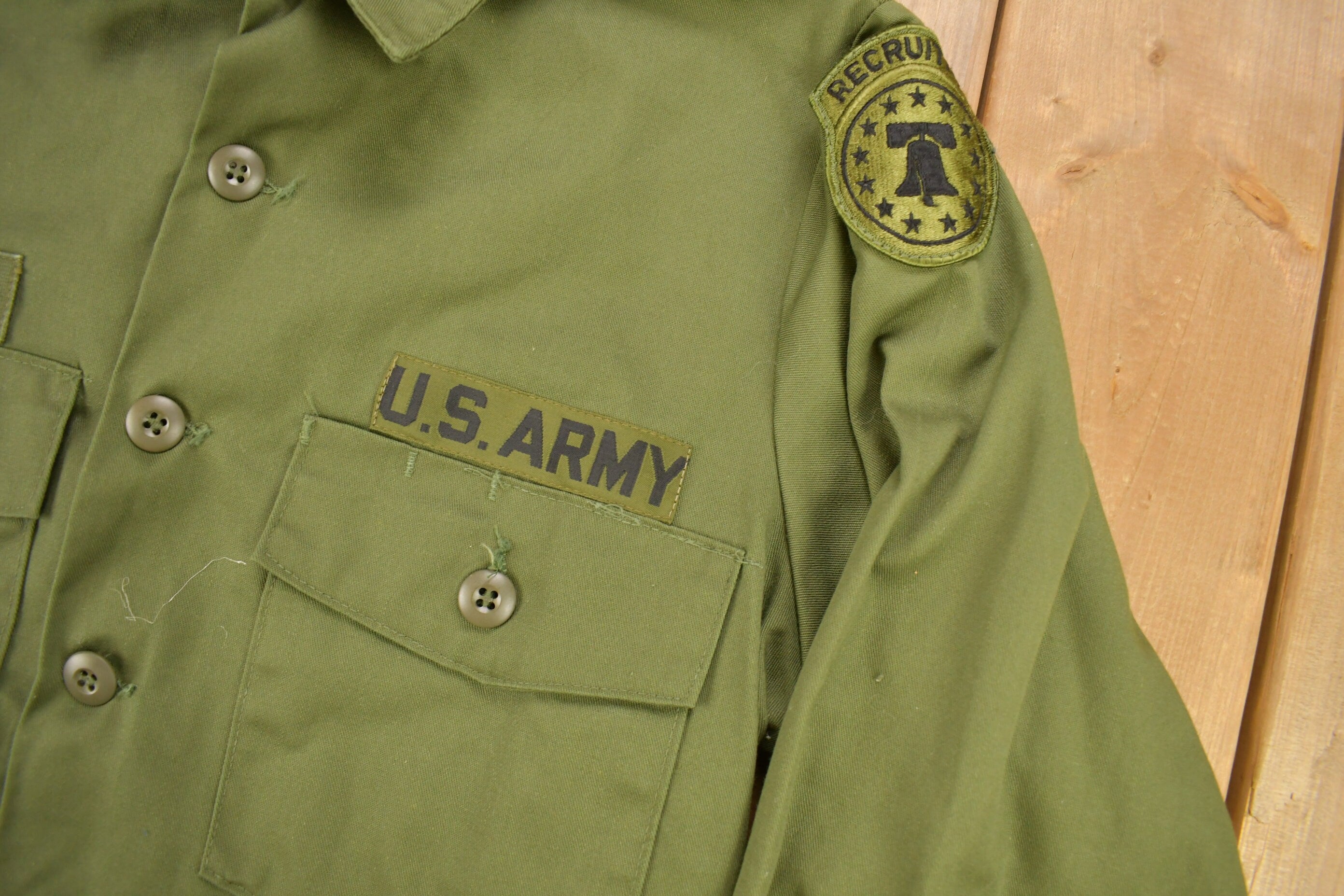 Vintage 1960s US Army Military "Ebling" Button Up Shirt