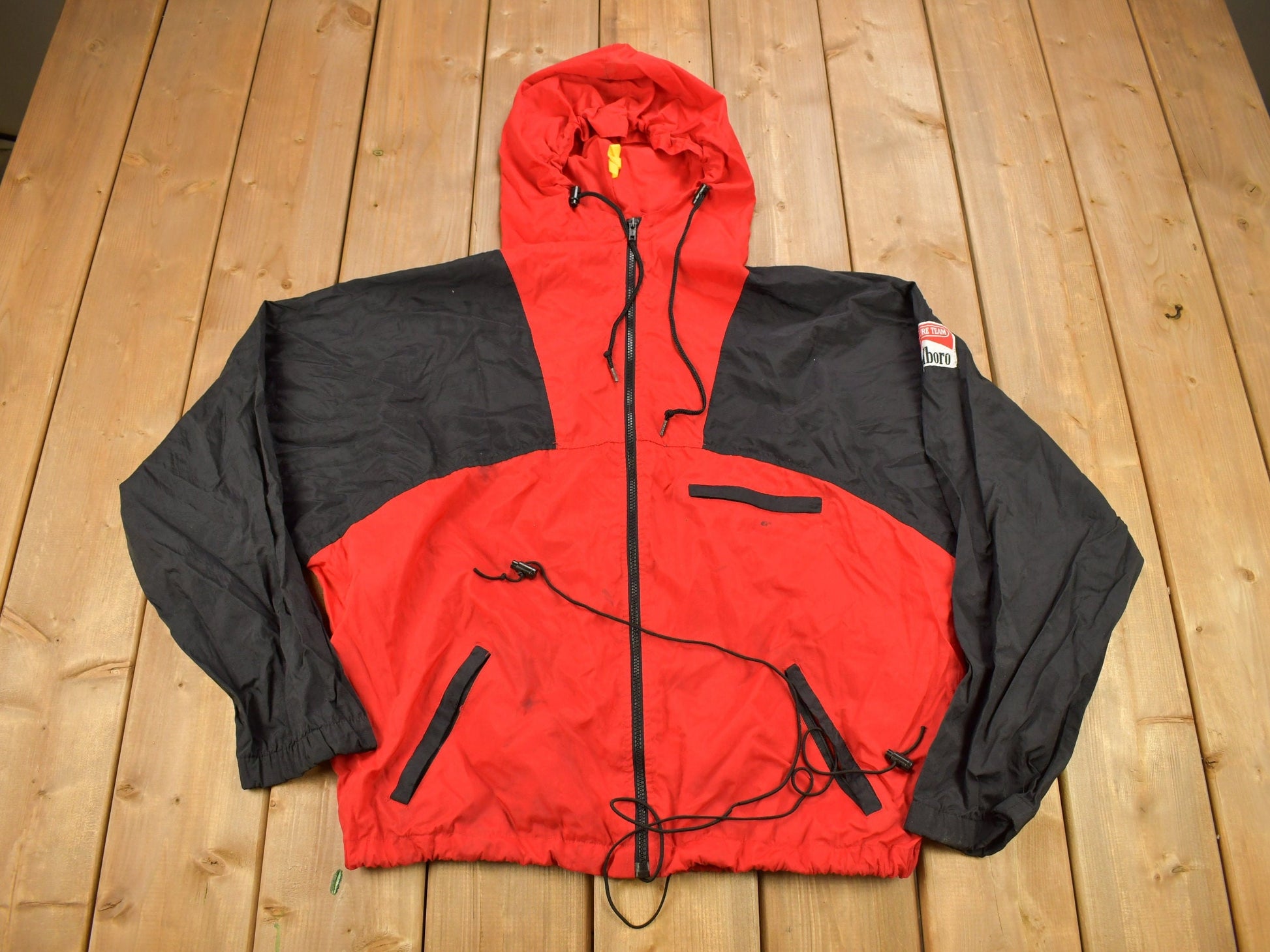 Vintage 1990s Marlboro Adventure Team Color Block Windbreaker Jacket