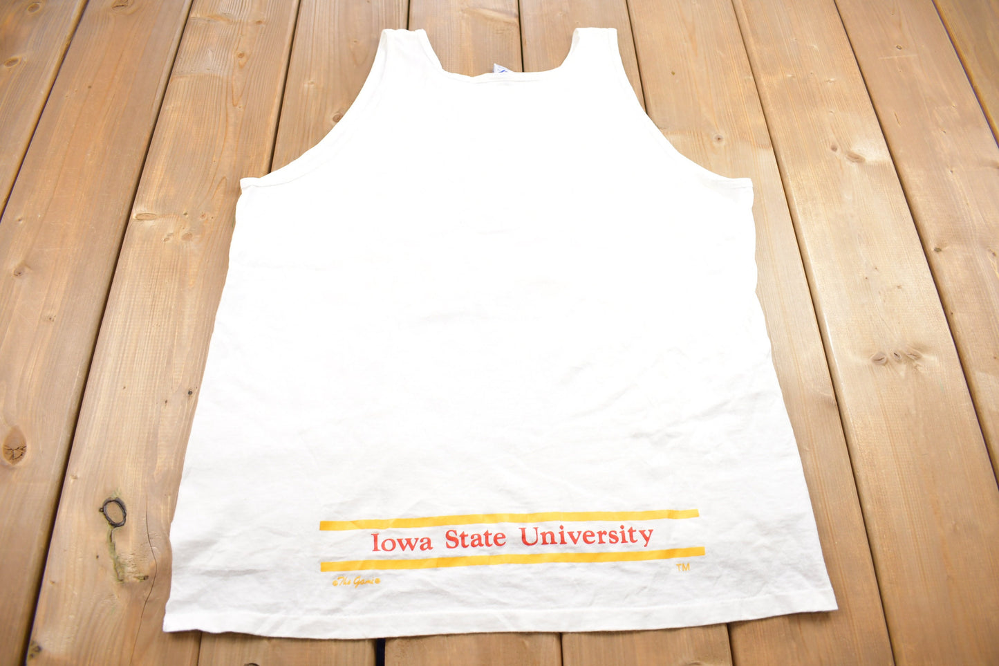 Vintage 1990s ISU Collegiate Graphic Tank Top Shirt / Vintage T Shirt / Streetwear / Rare Vintage / Single Stitch / Made In USA