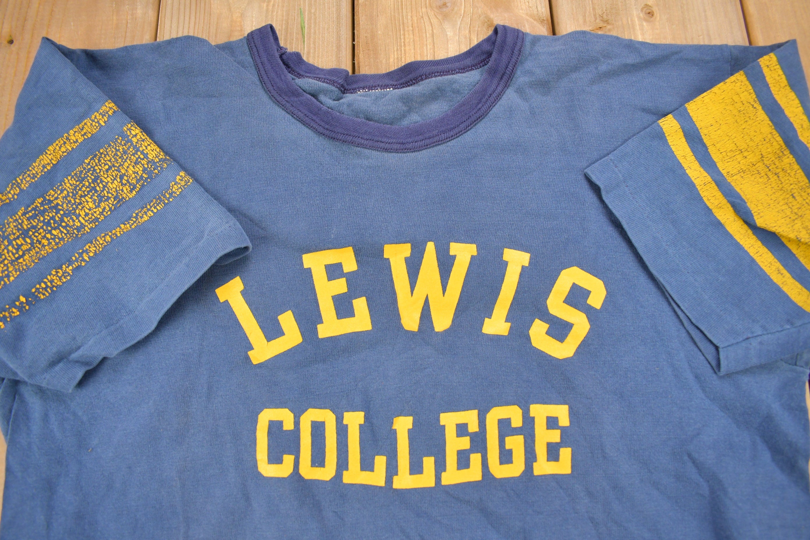 Vintage 1960s Fort Lewis College Collegiate Jersey T-Shirt