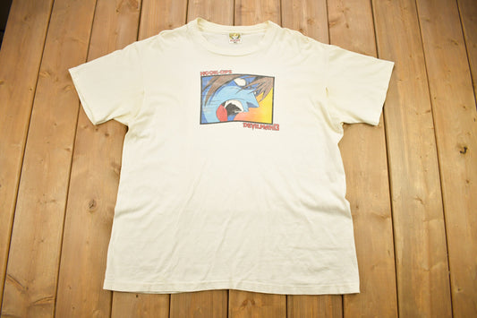 Vintage 1990s Hook-Ups Devilman 13 Graphic T Shirt / Vintage T Shirt / Streetwear / Graphic Tee / Single Stitch / Vintage Skate Tee