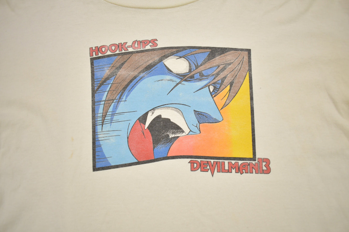 Vintage 1990s Hook-Ups Devilman 13 Graphic T Shirt / Vintage T Shirt / Streetwear / Graphic Tee / Single Stitch / Vintage Skate Tee