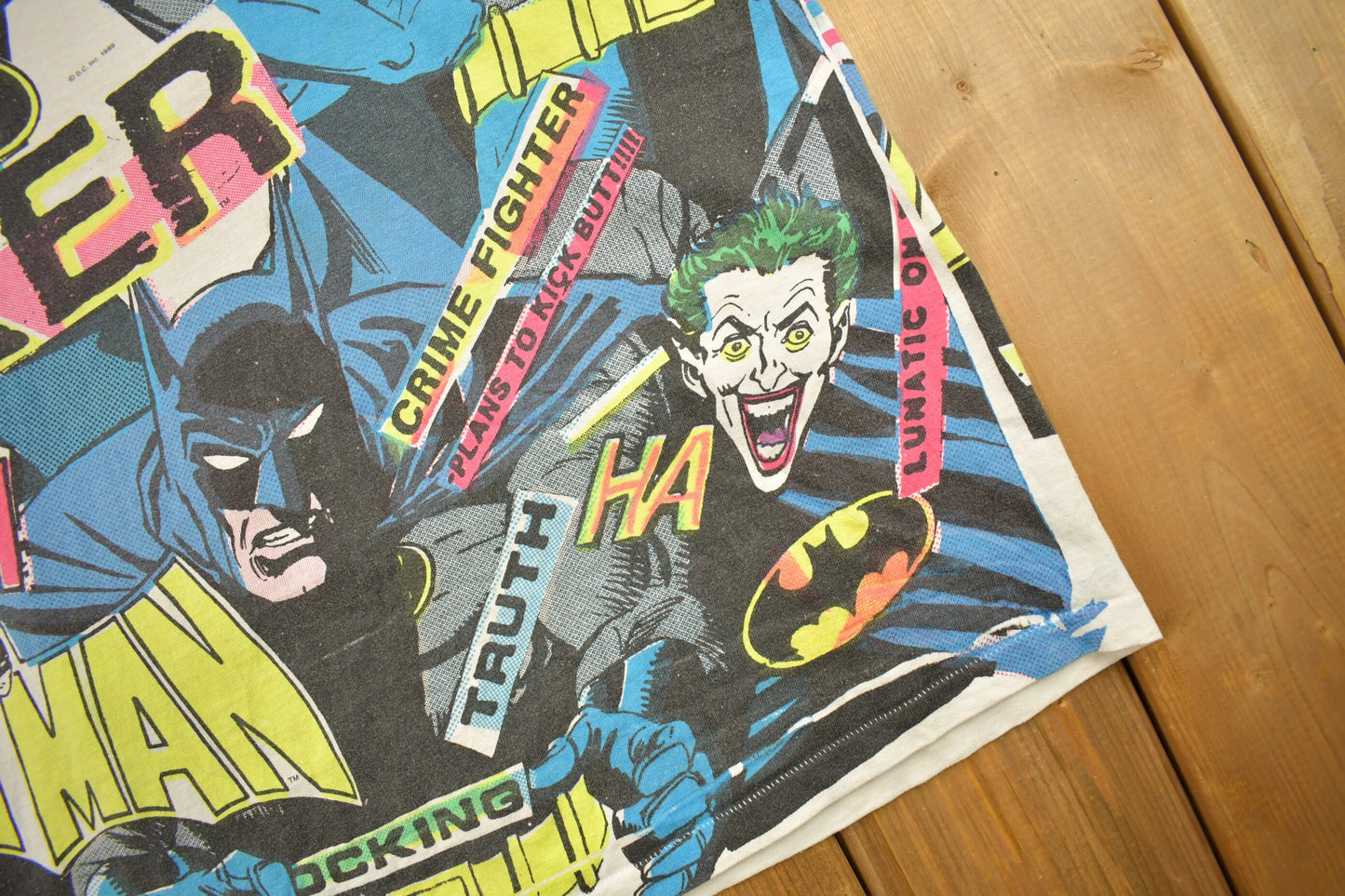 Vintage 1989 Batman & Joker DC Comics All Over Print T-Shirt / Made In USA / 80s Batman / Streetwear / Single Stitch / DC Comics