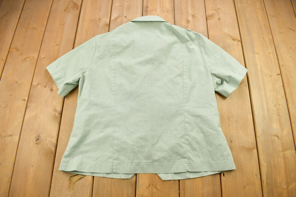 Vintage 1970s Cali Fashions Green Button Up Shirt