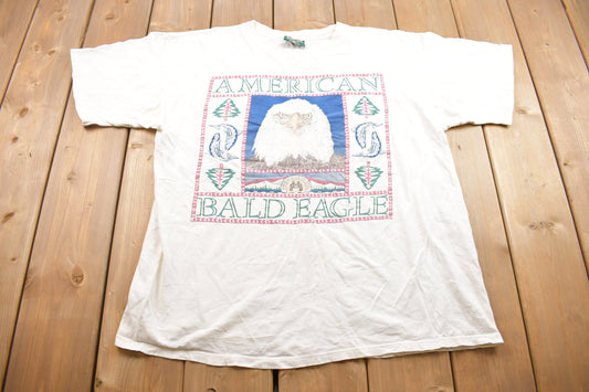 Vintage 1990s American Eagle Bald Eagle Graphic T Shirt / Vintage T Shirt / Streetwear / Rare Vintage / Single Stitch / Made In USA