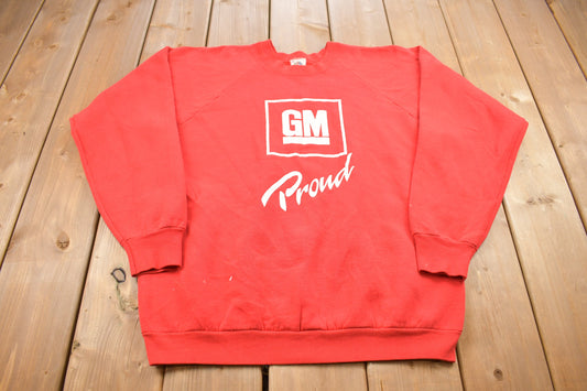 Vintage 1980s GM Proud Raglan Crewneck Sweatshirt / 80s Crewneck / Paint Stain / Made In USA / Essential / Streetwear / 80s