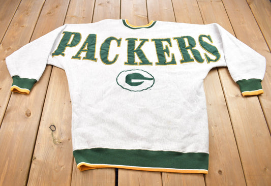 Vintage 1990s Packers Big Spell Out Crewneck Sweatshirt / Small Stains / 90s Crewneck / Made In USA / Essential / Streetwear / 90s