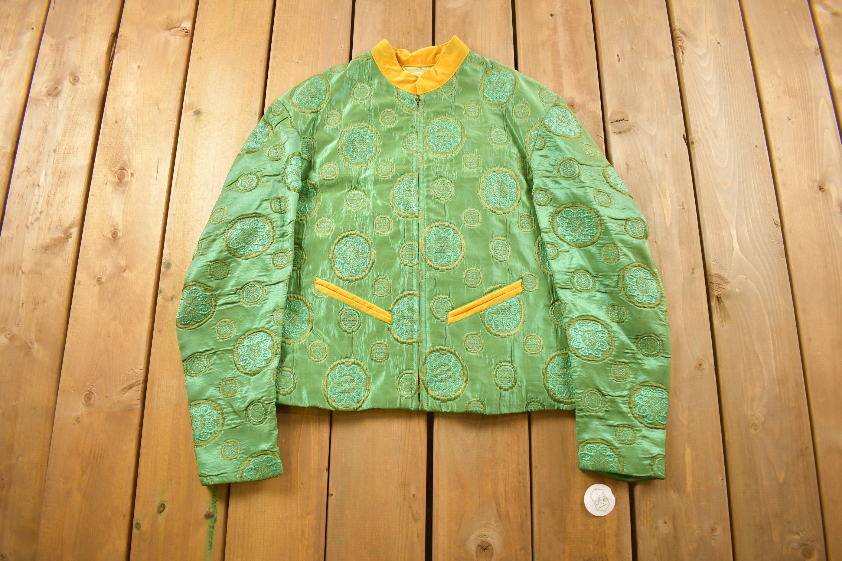 Vintage 1930 All Over Embroidered Abstract Smoking Jacket