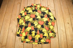 Vintage 1970s Bud Berna All Over Print Psychedelic Leaves Style Button-Up Shirt