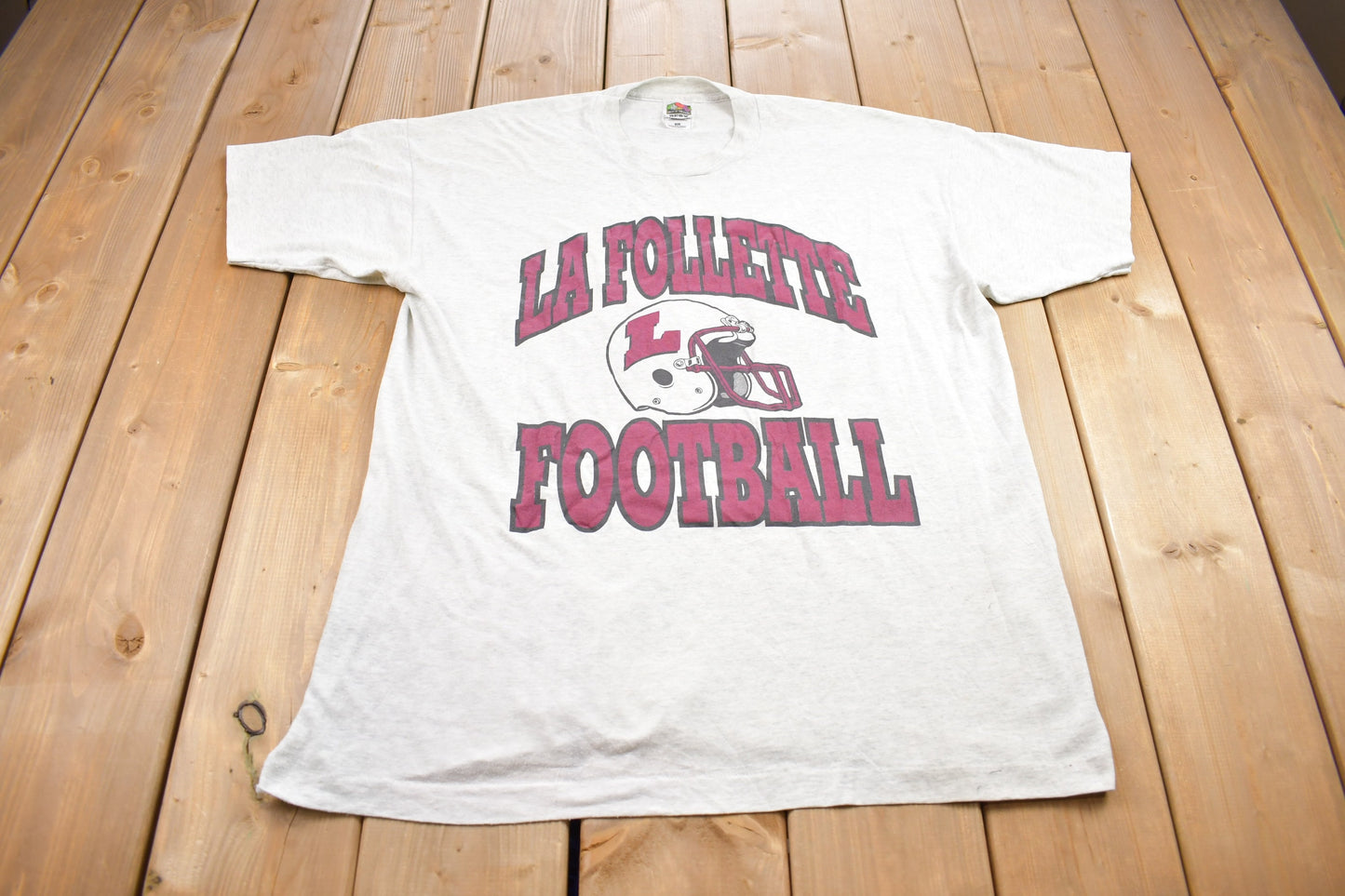 Vintage 1990s La Follette University Football Collegiate T-Shirt / Stained on Back / NCAA Tee / Americana / Sportswear