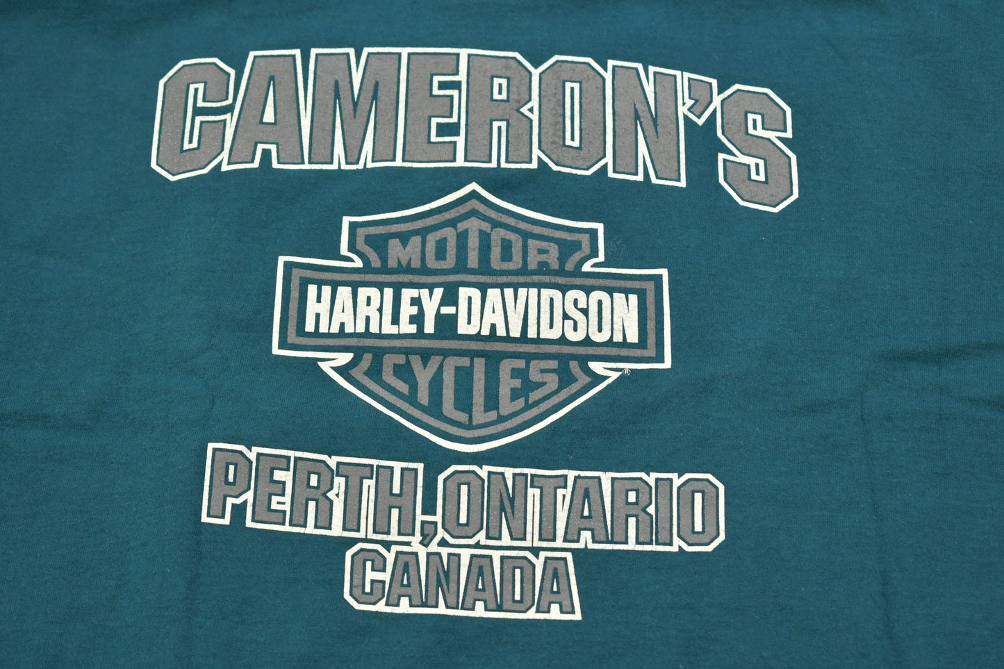 Vintage 1990s Harley Davidson Cameron's Perth Ontario T-Shirt