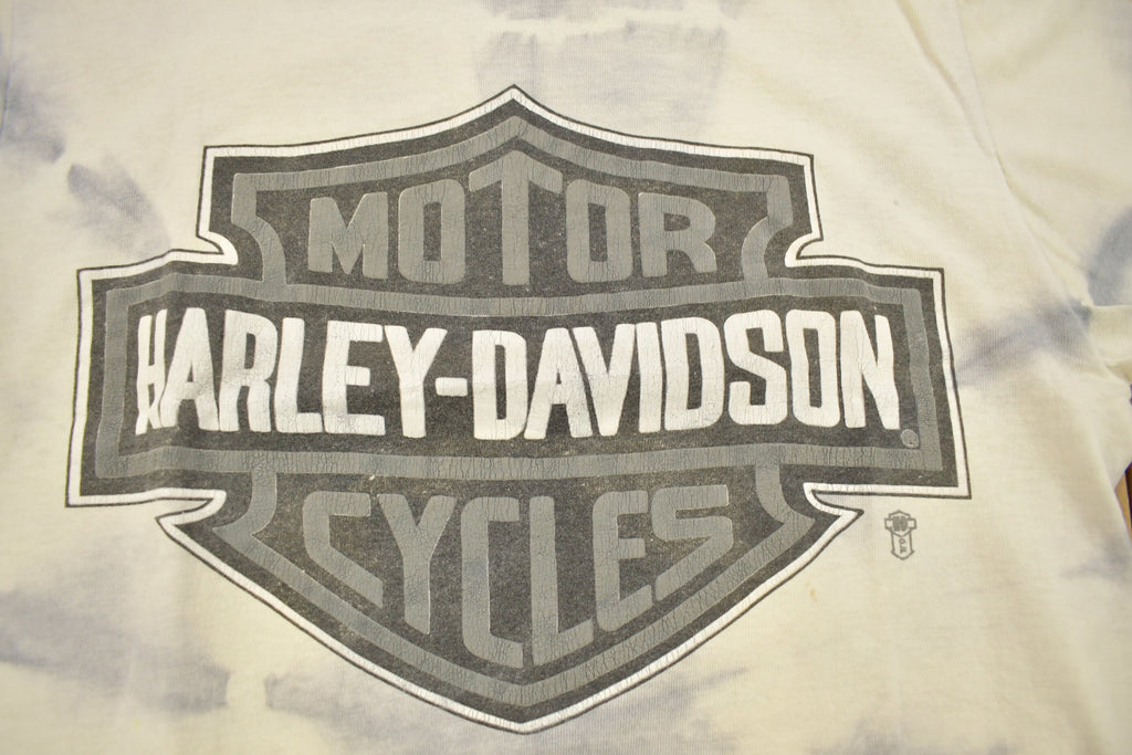 Vintage 1980s Barne's Harley Davidson Of Tampa Florida tie Dye T-Shirt