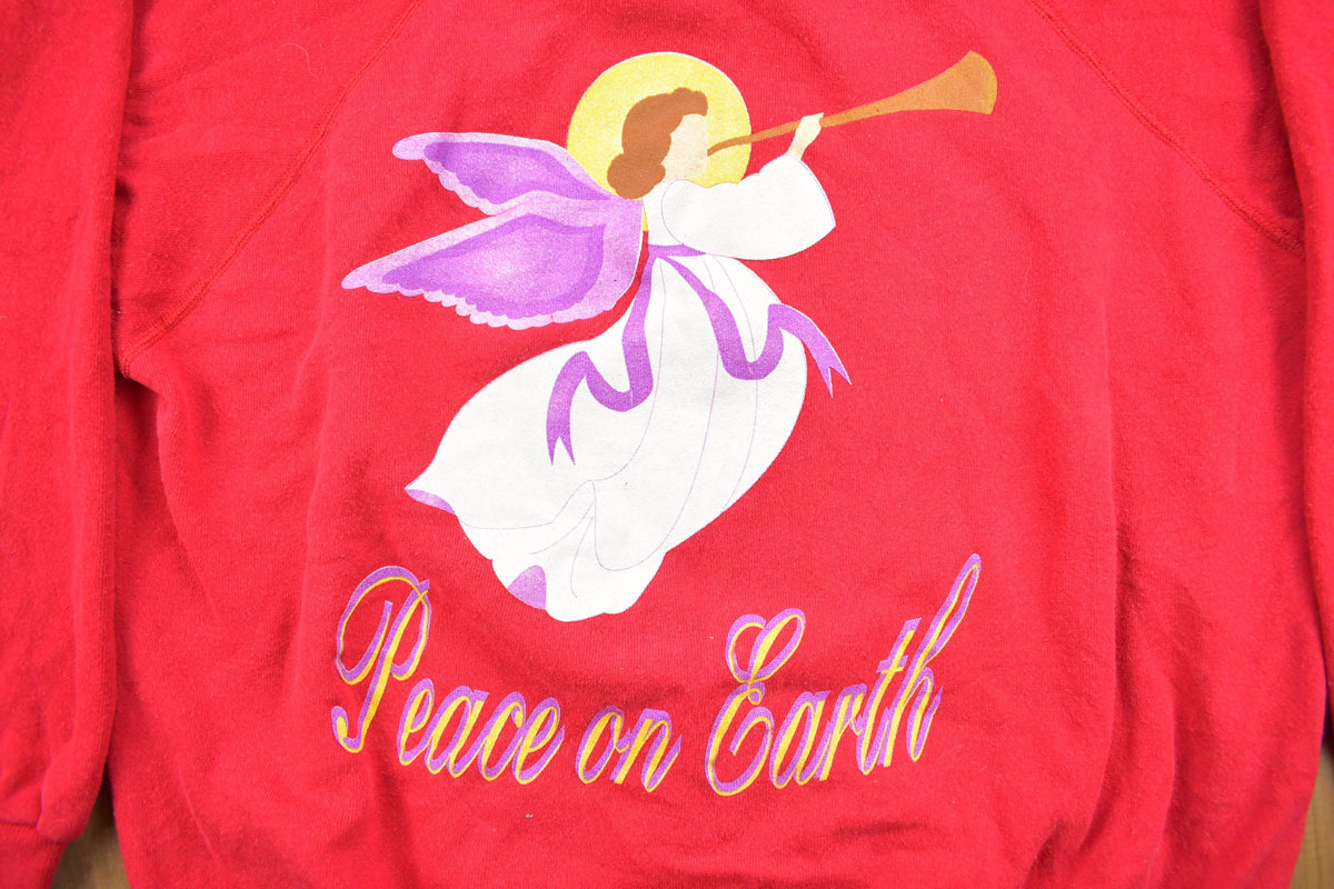 Vintage 1990s "Peace on Earth" Cute Crewneck Sweater
