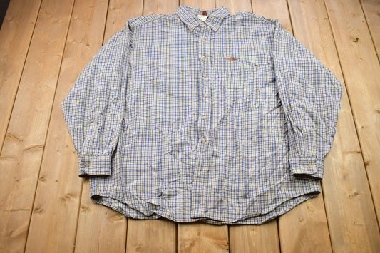 Vintage 1990s Carhartt Flannel Button Up Shirt / 1990s Button Up / Vintage Flannel / Basic Button Up