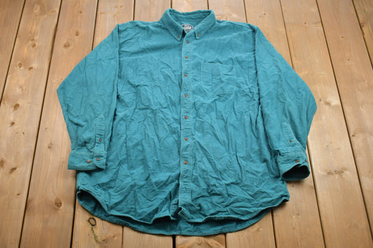 Vintage 1990s WoolRich 100% Cotton Flannel Button Up Shirt / 1990s Button Up / Vintage Flannel / Plaid Shirt / Button Down