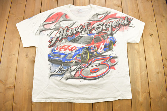 Vintage 1990s Mark Martin Nascar All Over Print Graphic T Shirt / Vintage T Shirt / Streetwear / Rare Vintage / 3XL / American Vintage