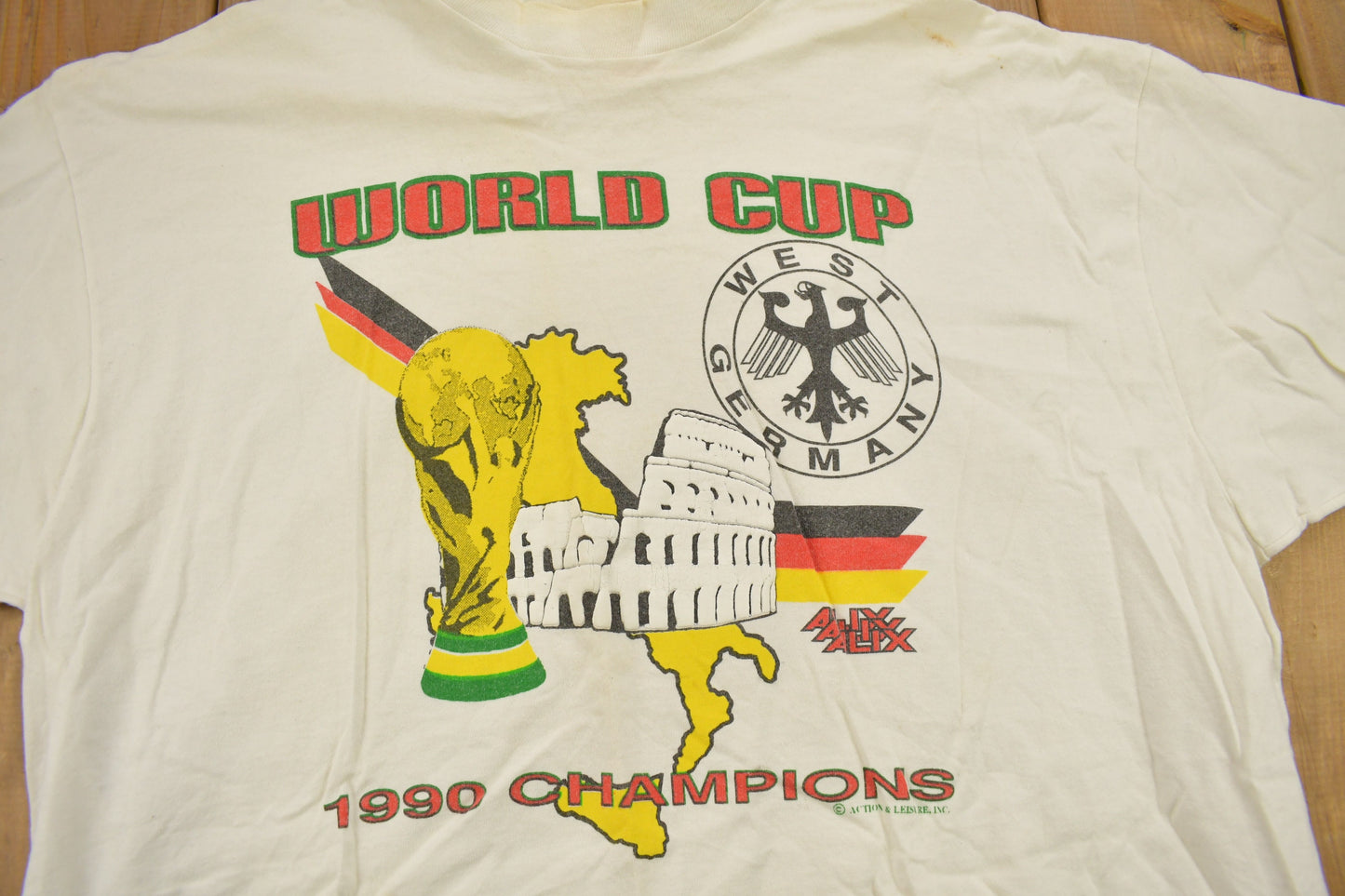 Vintage 1990 Germany FIFA World Cup Champions T-Shirt / German Flag / Single Stitch / Soccer World Cup Shirt / Made In USA