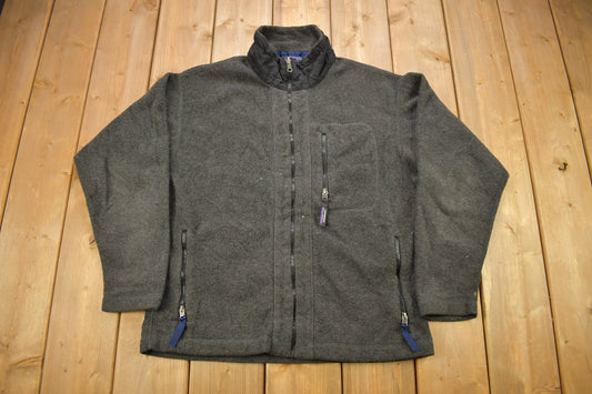Vintage 2001 Patagonia Synchilla Full Zip Fleece Sweater / Made In USA / Outdoorsman / Streetwear / Athleisure / Hiking / Grey Fleece