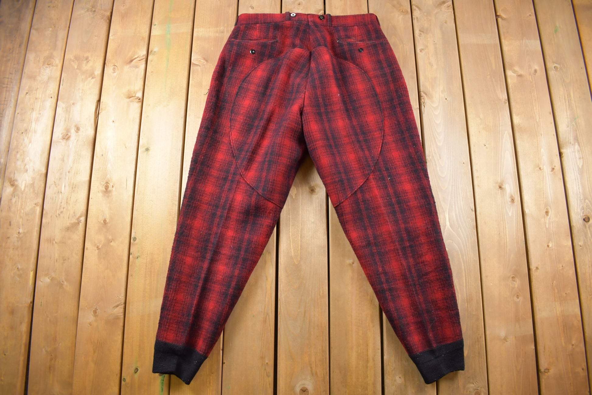 Vintage 1950s Woolrich Red Buffalo Plaid Heavy Pants Size 34 x 30
