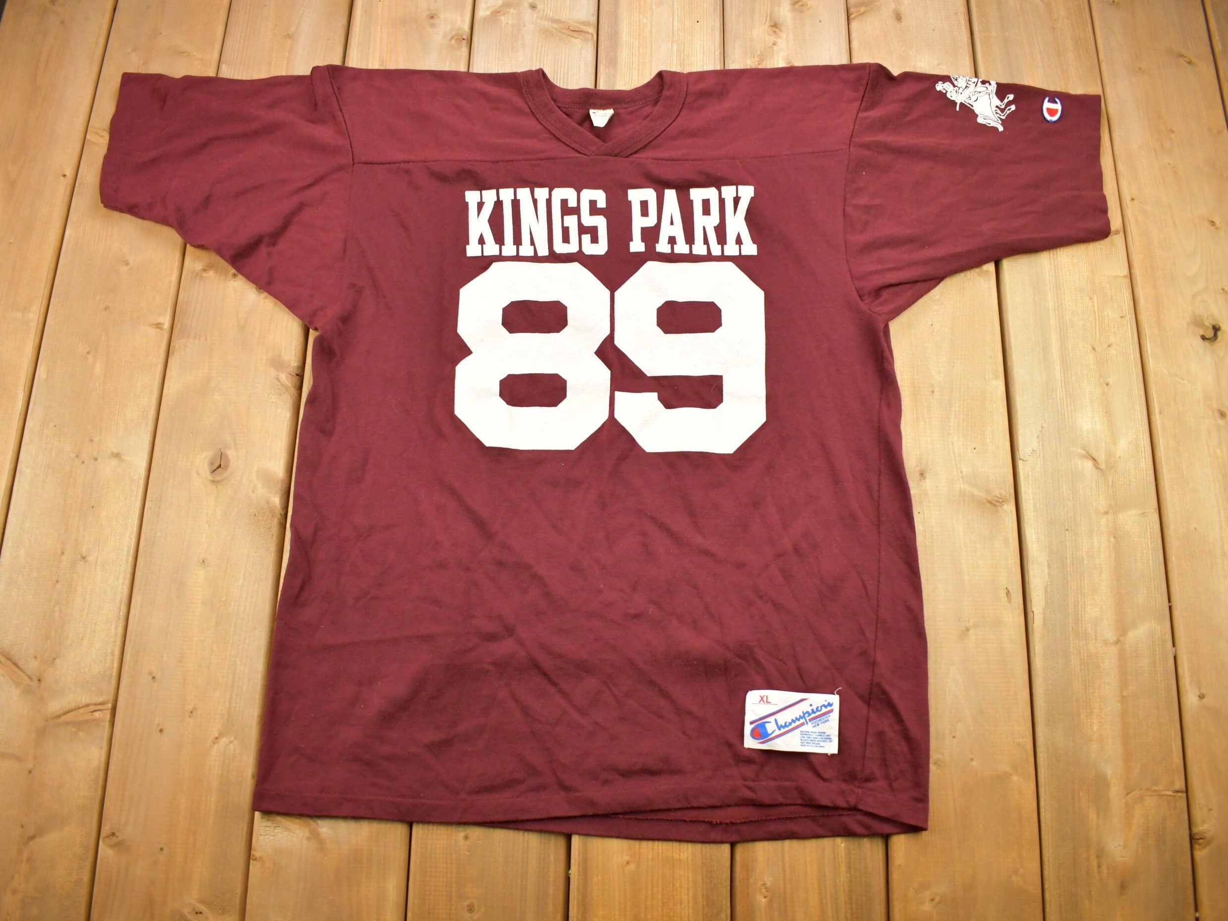 Vintage 1989 Kings Park Barbara Football Jersey Style Champion T