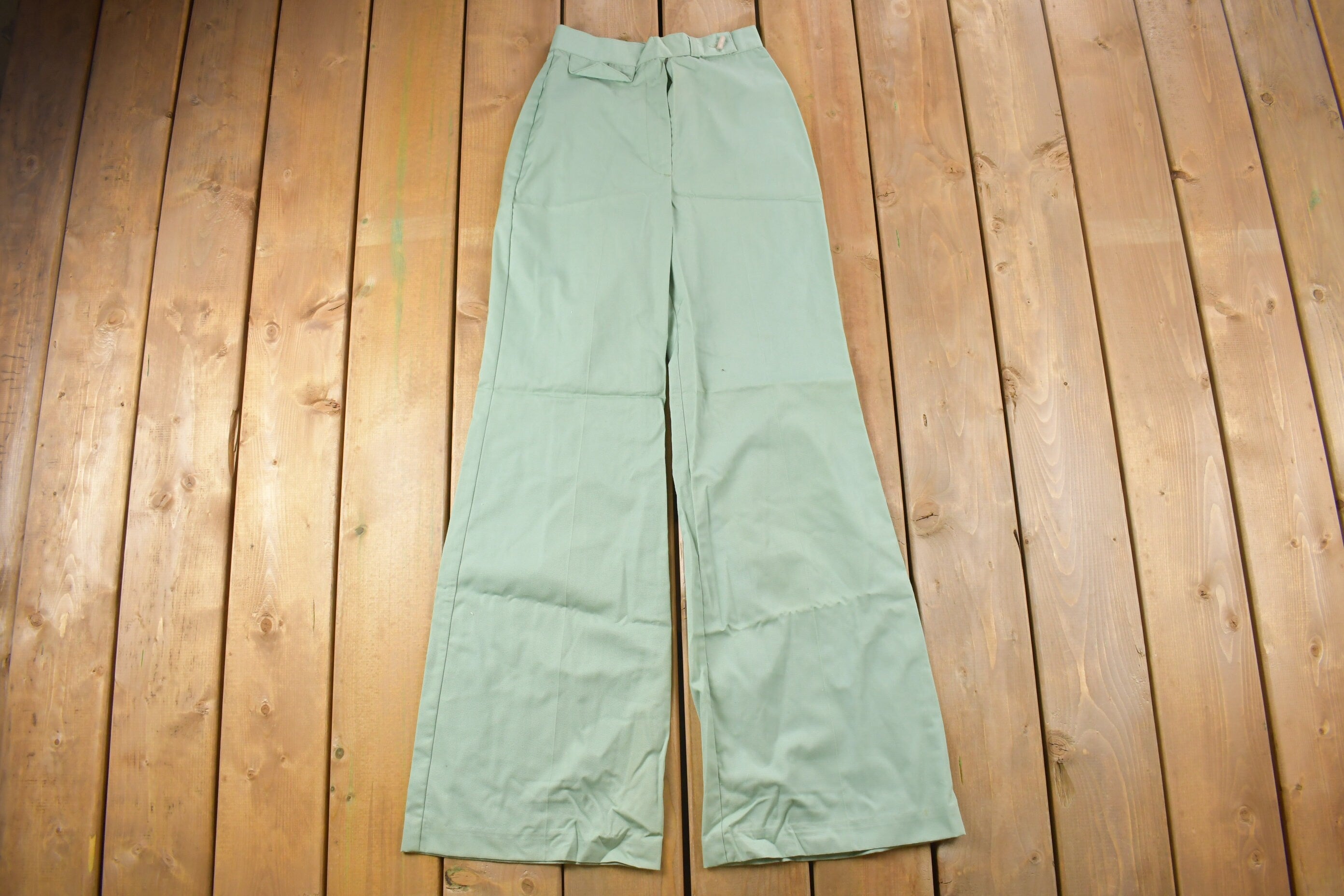 Vintage 1970s Casual Flared Bell Bottom Pants Size 24 x 32