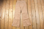 Vintage 1970s Beige Flared Trousers Size 24 x 28