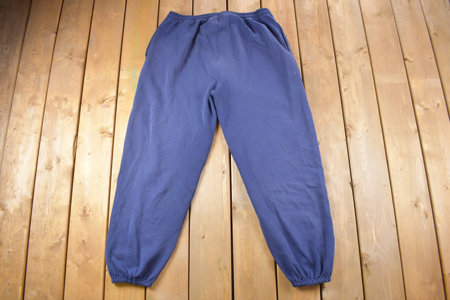 Vintage 1990's Hanes Blank Navy Blue Sweatpants Size XL / Elastic Waist / American Vintage / Streetwear Fashion / Pants