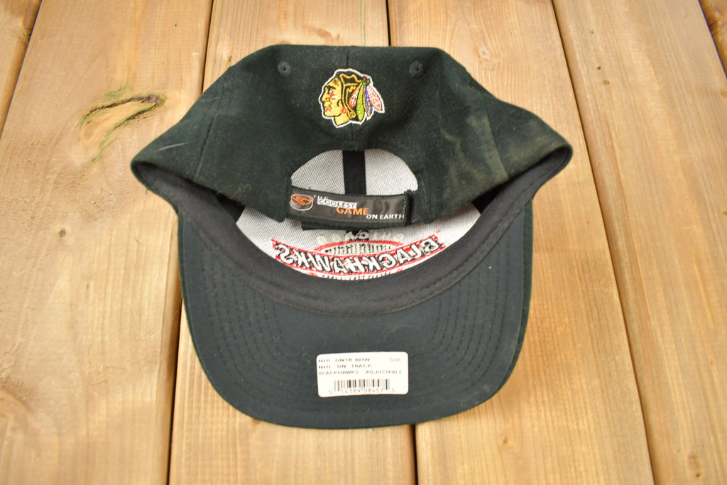 Vintage 1990s Deadstock Chicago Blackhawks NHL Strap Back Hat