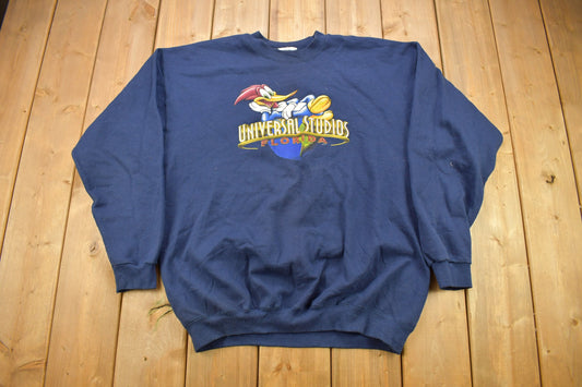 Vintage 1990s Woody the Woodpecker Universal Studios Florida Crewneck Sweatshirt / 90s Crewneck / Florida Sweater / Travel And Tourism