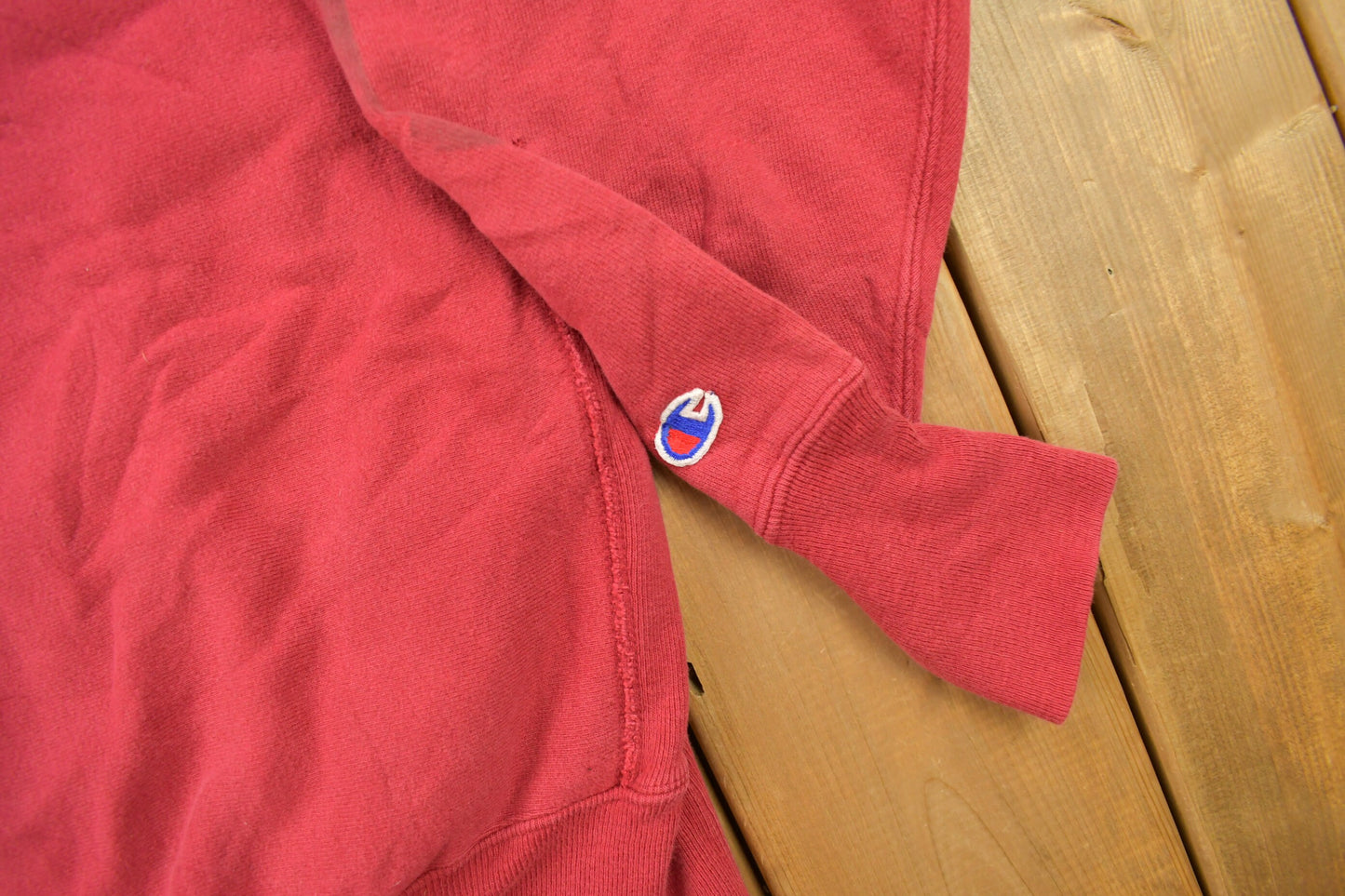 Vintage 1990s Red Champion Reverse Weave Crewneck / Embroidered / Vintage Champion / Streetwear / Made In USA / Sportswear