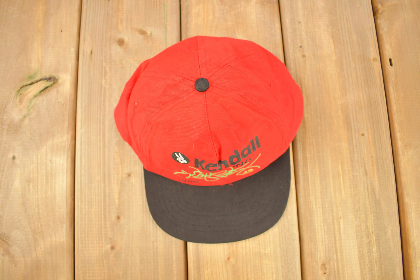 Vintage 1995 Kendall Racing Snap Back Hat / OSFA / 90s Hat / Vintage Snap Back / Souvenir Cap / Two Tone Hat