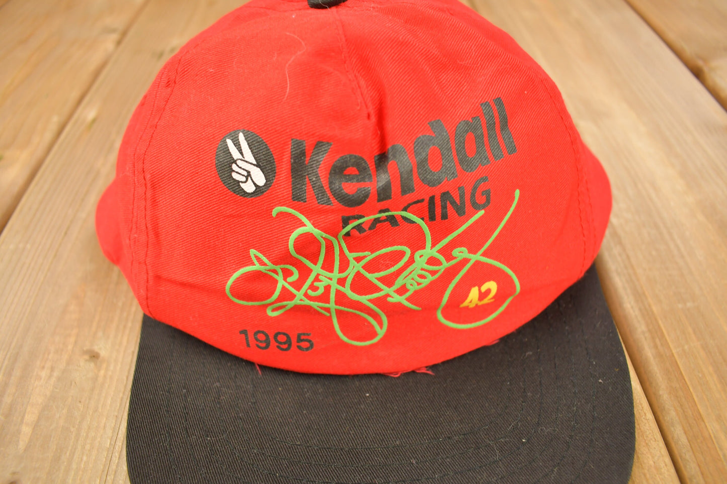 Vintage 1995 Kendall Racing Snap Back Hat / OSFA / 90s Hat / Vintage Snap Back / Souvenir Cap / Two Tone Hat