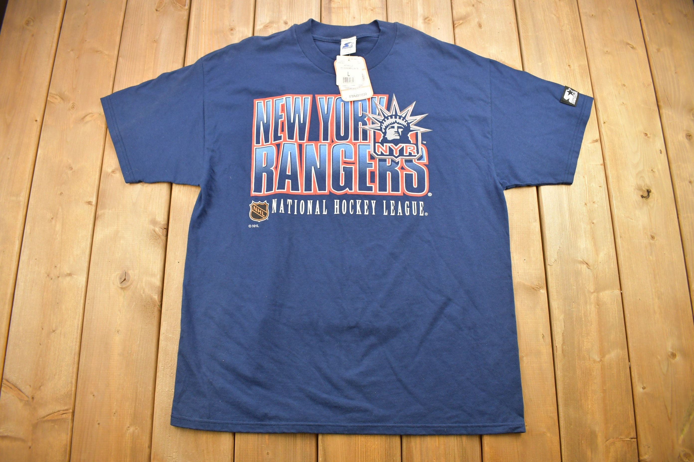 Vintage 1990s Deadstock New York Rangers NHL Starter T-Shirt