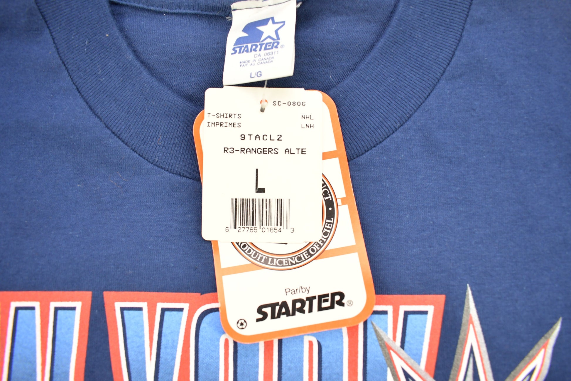 Vintage 1990s Deadstock New York Rangers NHL Starter T-Shirt