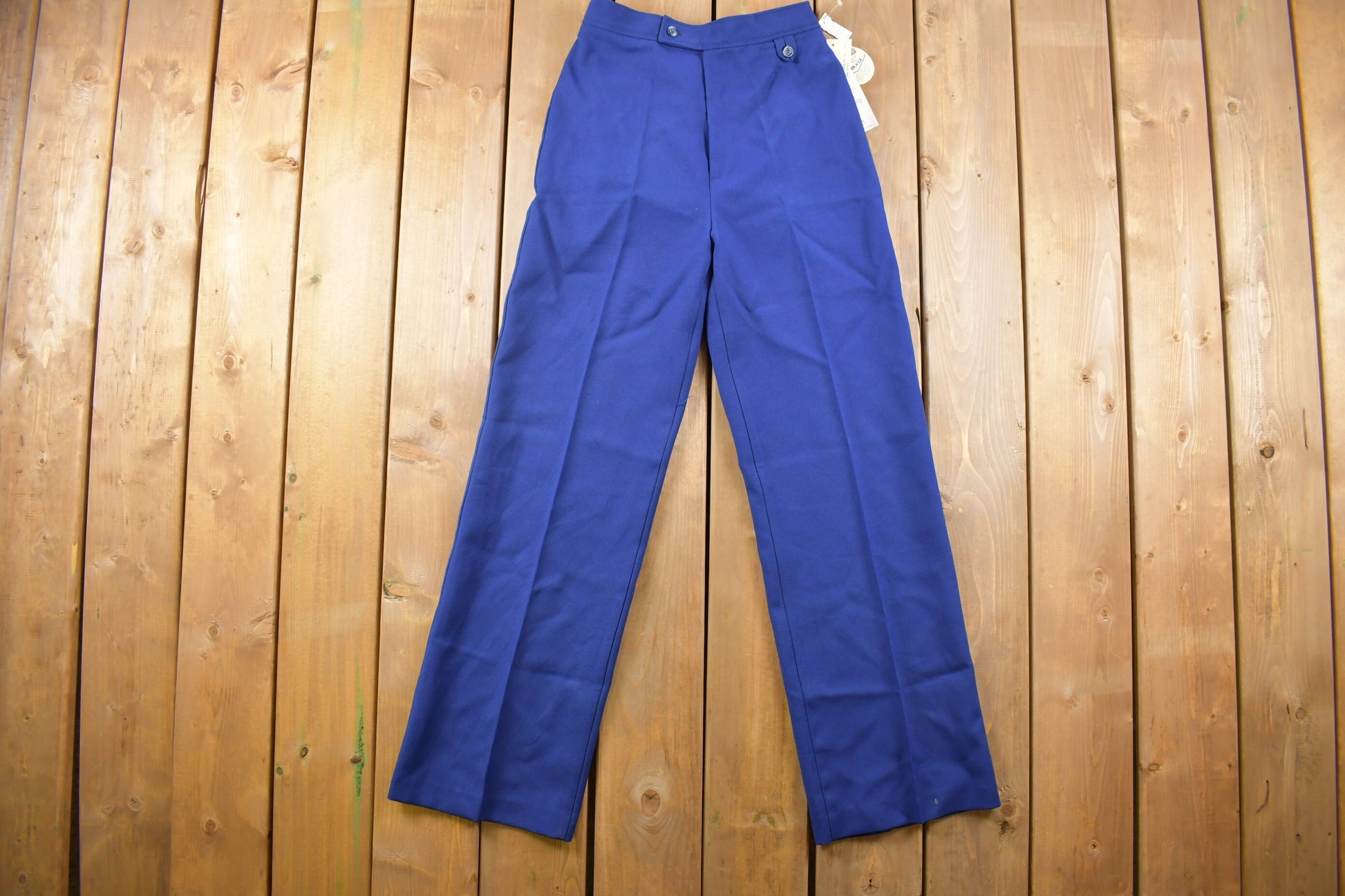 Vintage 1970's Navy Dress Pant Trousers with Original Tags Size 26 x 30