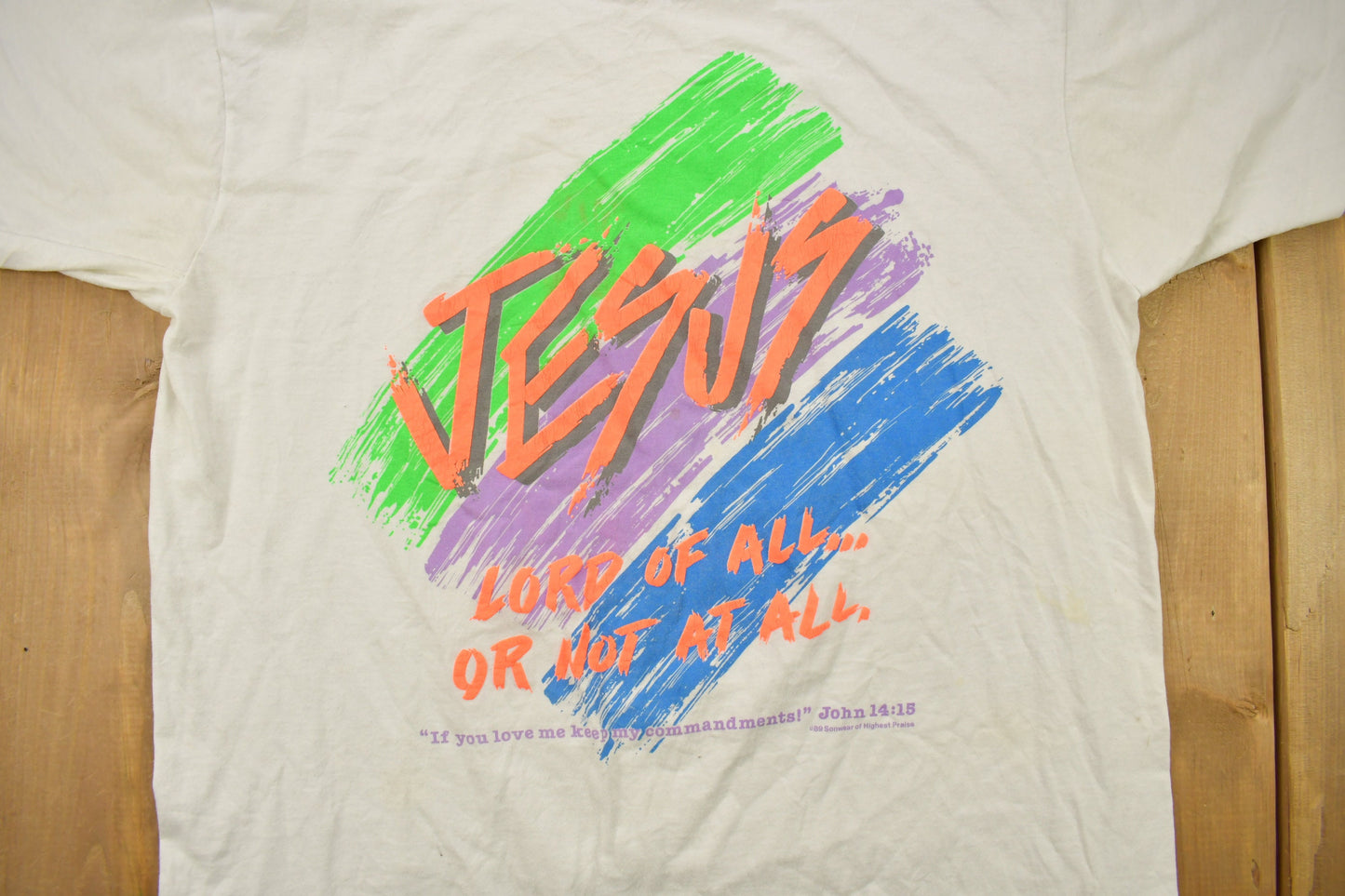 Vintage 1989 Jesus Lord Of All Or Not At All Graphic T-Shirt / Jesus Tee / 80s Streetwear /Christian T Shirt / Made In USA / Single Stitch