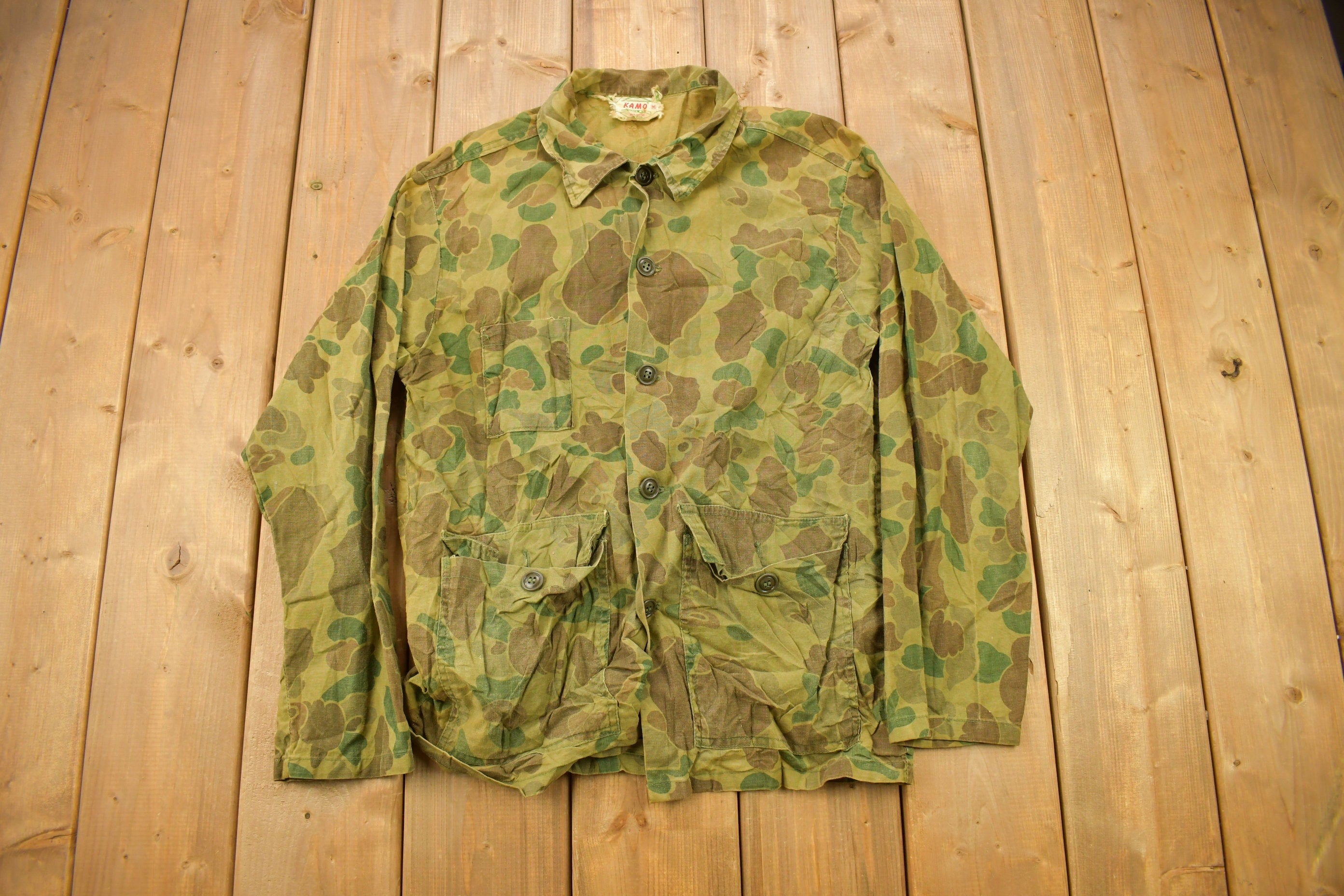 Vintage 1960s Kamo Duck Camo Button Up Shirt