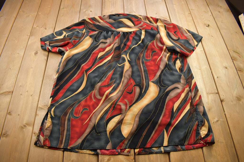 Vintage 1980s Abstract Pattern Button Up Shirt