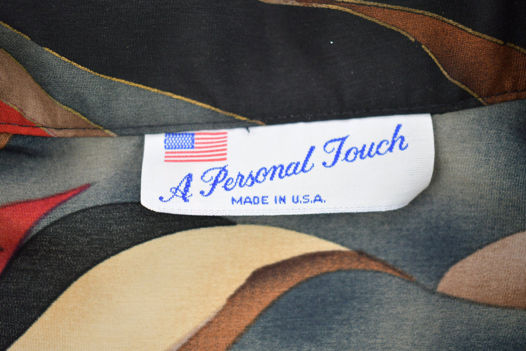 Vintage 1980s Abstract Pattern Button Up Shirt